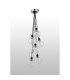 Placid 45cm Round Cluster Pendant 7 Light E14 15cm Round Segment Glass Shade Satin Nickel Clear & Satin Black-7