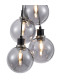 Placid 45cm Round Cluster Pendant 7 Light E14 15cm Round Glass Shade Satin Nickel Smoke Plated & Satin Black-6