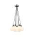 Placid 45cm Round Cluster Pendant 7 Light E14 15cm Round Speckled Glass Shade Satin Nickel White & Satin Black-1