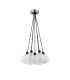 Placid 45cm Round Cluster Pendant 7 Light E14 15cm Round Speckled Glass Shade Satin Nickel White & Satin Black-4