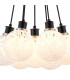 Placid 45cm Round Cluster Pendant 7 Light E14 15cm Round Speckled Glass Shade Satin Nickel White & Satin Black-6