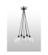 Placid 45cm Round Cluster Pendant 7 Light E14 15cm Round Speckled Glass Shade Satin Nickel White & Satin Black-7