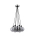 Placid 45cm Round Cluster Pendant 7x E14 15cm Round Textured Smooth/Ribbed Glass Shade Satin Nickel Smoke Plated & Black-4