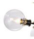 Placid 53cm Semi Ceiling 3 Light E14 15cm Round Glass Shade Brass Clear & Satin Black-6