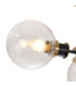 Placid 53cm Semi Ceiling 3 Light E14 15cm Round Crackled Glass Shade Brass Clear & Satin Black-6