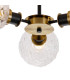 Placid 53cm Semi Ceiling 3 Light E14 15cm Round Textured Crumple Glass Shade Brass Clear & Satin Black-7