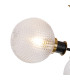 Placid 53cm Semi Ceiling 3 Light E14 15cm Round Textured Diamond Pattern Glass Shade Brass Clear & Satin Black-6