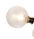 Placid 53cm Semi Ceiling 3 Light E14 15cm Round Dimpled Glass Shade Brass Clear & Satin Black-6
