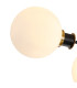 Placid 53cm Semi Ceiling 3 Light E14 15cm Round Glass Shade Brass Opal & Satin Black-6