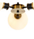 Placid 53cm Semi Ceiling 3 Light E14 15cm Round Glass Shade Brass Opal & Satin Black-7