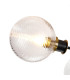 Placid 53cm Semi Ceiling 3 Light E14 15cm Round Ribbed Glass Shade Brass Clear & Satin Black-6
