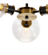Placid 53cm Semi Ceiling 3 Light E14 15cm Round Ribbed Glass Shade Brass Clear & Satin Black-7