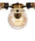 Placid 53cm Semi Ceiling 3 Light E14 15cm Round Segment Glass Shade Brass Amber Plated & Satin Black-7