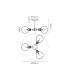 Placid 53cm Semi Ceiling 3 Light E14 15cm Round Segment Glass Shade Brass Clear & Satin Black-2