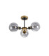 Placid 53cm Semi Ceiling 3 Light E14 15cm Round Segment Glass Shade Brass Smoke Plated & Satin Black-4
