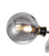 Placid 53cm Semi Ceiling 3 Light E14 15cm Round Segment Glass Shade Brass Smoke Plated & Satin Black-6