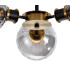 Placid 53cm Semi Ceiling 3 Light E14 15cm Round Segment Glass Shade Brass Smoke Plated & Satin Black-7