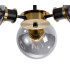 Placid 53cm Semi Ceiling 3 Light E14 15cm Round Glass Shade Brass Smoke Plated & Satin Black-7