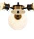 Placid 53cm Semi Ceiling 3 Light E14 15cm Round Speckled Glass Shade Brass White & Satin Black-7