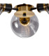 Placid 53cm Semi Ceiling 3 Light E14 15cm Round Textured Smooth / Ribbed Glass Shade Brass Smoke Plated & Satin Black-7