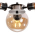 Placid 53cm Semi Ceiling 3 Light E14 15cm Round Glass Shade Satin Nickel Amber Plated & Satin Black-7