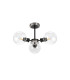 Placid 53cm Semi Ceiling 3 Light E14 15cm Round Glass Shade Satin Nickel Clear & Satin Black-4