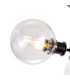 Placid 53cm Semi Ceiling 3 Light E14 15cm Round Glass Shade Satin Nickel Clear & Satin Black-6