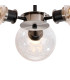 Placid 53cm Semi Ceiling 3 Light E14 15cm Round Crackled Glass Shade Satin Nickel Clear & Satin Black-7