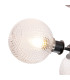 Placid 53cm Semi Ceiling 3 Light E14 15cm Round Textured Diamond Pattern Glass Shade Satin Nickel Clear & Satin Black-6