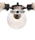 Placid 53cm Semi Ceiling 3 Light E14 15cm Round Textured Diamond Pattern Glass Shade Satin Nickel Clear & Satin Black-7