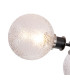 Placid 53cm Semi Ceiling 3 Light E14 15cm Round Dimpled Glass Shade Satin Nickel Clear & Satin Black-6