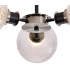 Placid 53cm Semi Ceiling 3 Light E14 15cm Round Dimpled Glass Shade Satin Nickel Clear & Satin Black-7
