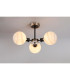 Placid 53cm Semi Ceiling 3x E14 15cm Round White & Grey Marble Effect Glass Shade Satin Nickel & Satin Black Framework-3
