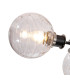 Placid 53cm Semi Ceiling 3 Light E14 15cm Round Textured Melting Glass Shade Satin Nickel Clear & Satin Black-5