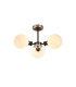 Placid 53cm Semi Ceiling 3 Light E14 15cm Round Glass Shade Satin Nickel Opal & Satin Black-1