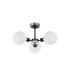 Placid 53cm Semi Ceiling 3 Light E14 15cm Round Glass Shade Satin Nickel Opal & Satin Black-4