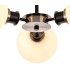Placid 53cm Semi Ceiling 3 Light E14 15cm Round Glass Shade Satin Nickel Opal & Satin Black-7