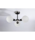 Placid 53cm Semi Ceiling 3 Light E14 15cm Round Glass Shade Satin Nickel Opal & Satin Black-8