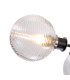 Placid 53cm Semi Ceiling 3 Light E14 15cm Round Ribbed Glass Shade Satin Nickel Clear & Satin Black-6
