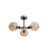 Placid 53cm Semi Ceiling 3 Light E14 15cm Round Segment Glass Shade Satin Nickel Amber Plated & Satin Black-4