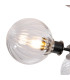 Placid 53cm Semi Ceiling 3 Light E14 15cm Round Segment Glass Shade Satin Nickel Clear & Satin Black-6