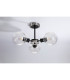 Placid 53cm Semi Ceiling 3 Light E14 15cm Round Segment Glass Shade Satin Nickel Clear & Satin Black-8
