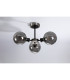 Placid 53cm Semi Ceiling 3 Light E14 15cm Round Segment Glass Shade Satin Nickel Smoke Plated & Satin Black-8