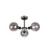 Placid 53cm Semi Ceiling 3 Light E14 15cm Round Glass Shade Satin Nickel Smoke Plated & Satin Black-1