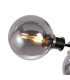Placid 53cm Semi Ceiling 3 Light E14 15cm Round Glass Shade Satin Nickel Smoke Plated & Satin Black-6