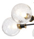 Placid 52cm Semi Ceiling 5 Light E14 15cm Round Crackled Glass Shade Brass Clear & Satin Black-6