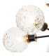 Placid 52cm Semi Ceiling 5 Light E14 15cm Round Textured Crumple Glass Shade Brass Clear & Satin Black-5