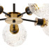 Placid 52cm Semi Ceiling 5 Light E14 15cm Round Textured Crumple Glass Shade Brass Clear & Satin Black-6