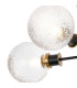 Placid 52cm Semi Ceiling 5 Light E14 15cm Round Dimpled Glass Shade Brass Clear & Satin Black-6