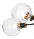 Placid 52cm Semi Ceiling 5 Light E14 15cm Round Textured Melting Glass Shade Brass Clear & Satin Black-6